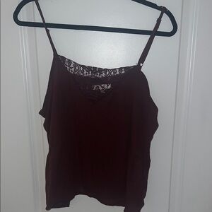 Love Fire Burgundy Fitted Spaghetti Strap Camisole